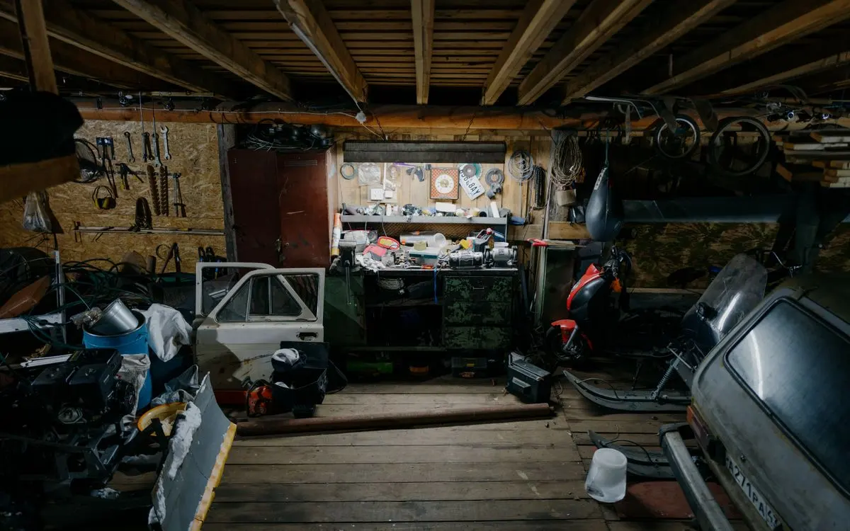 Before a garage cleanout in Reno, NV