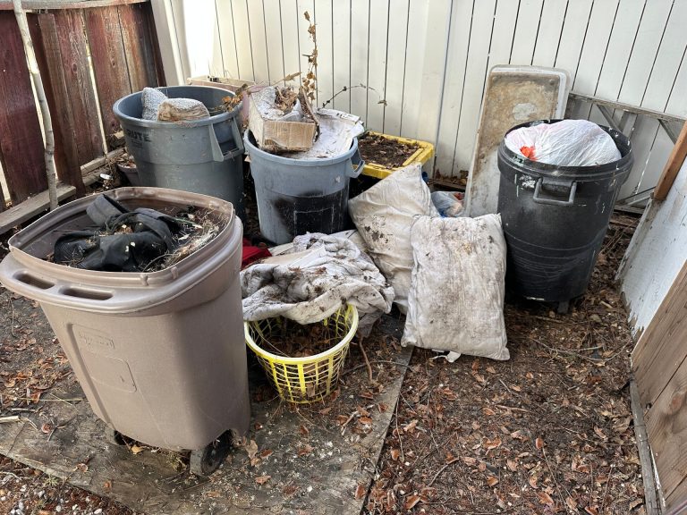 Household junk piled up before removal in Reno, NV